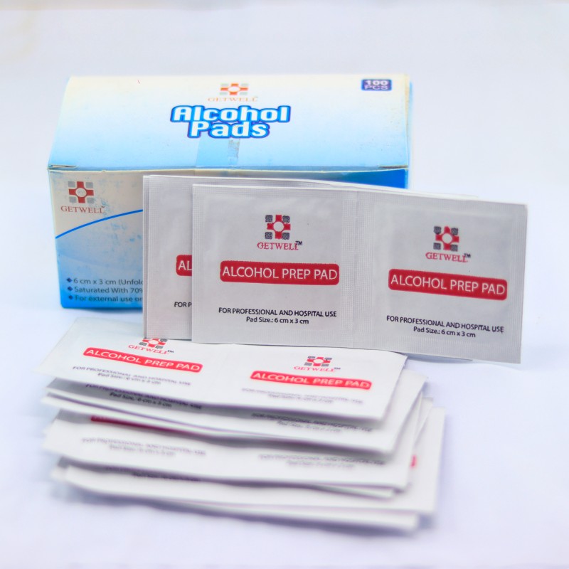 Getwell Alcohol Pad for Virus Cleaning 100 Pcs