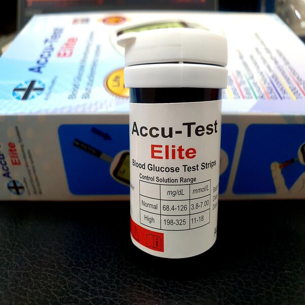 Accu Test Elite Blood Glucose Check Strip (1BOX 2VAIL 50PCS)